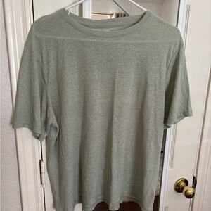 A New Day sage green linen top